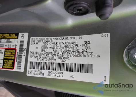 2014 Toyota Tundra Sr V6 from USA, damaged, VIN 5TFRU5F16EX031535